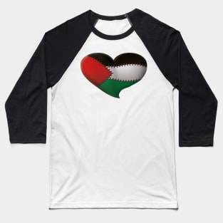 Palestinian heart with stitching joining the colors of the flag. Baseball T-Shirt